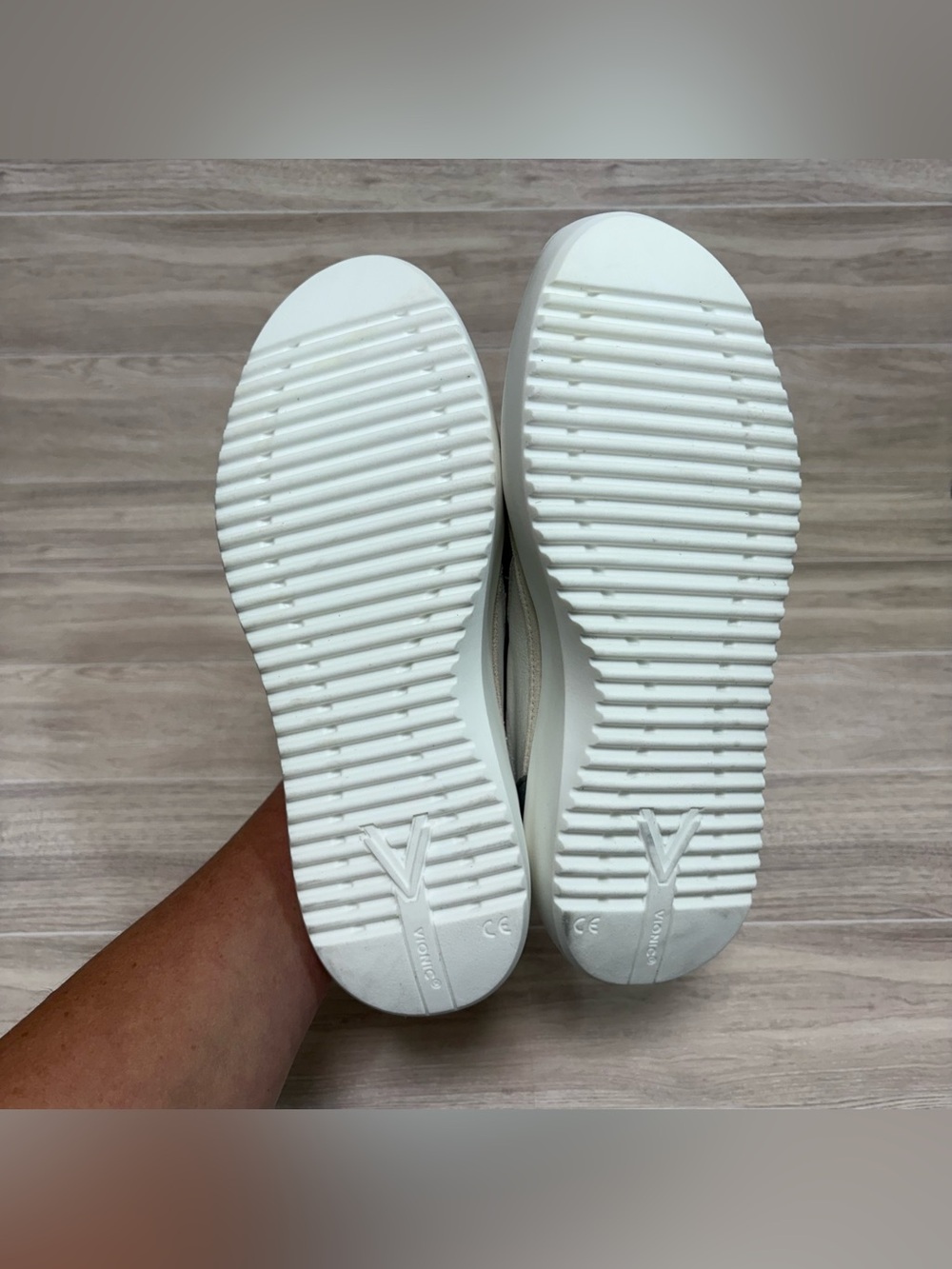 Vionic White Slip-On Platform Sneakers with Silver Heel Accent - Picture 6 of 10